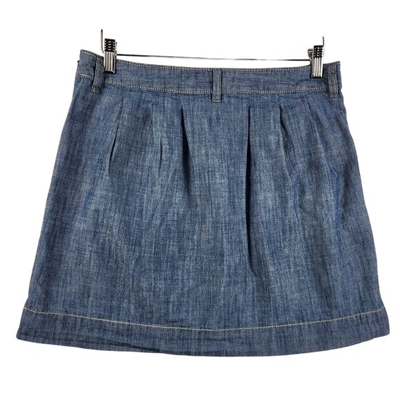 Old Navy Ultra Blue Skirt Women’s SZ 6 Blue Pleated Pockets Belt Loops Cotton - Picture 2 of 14